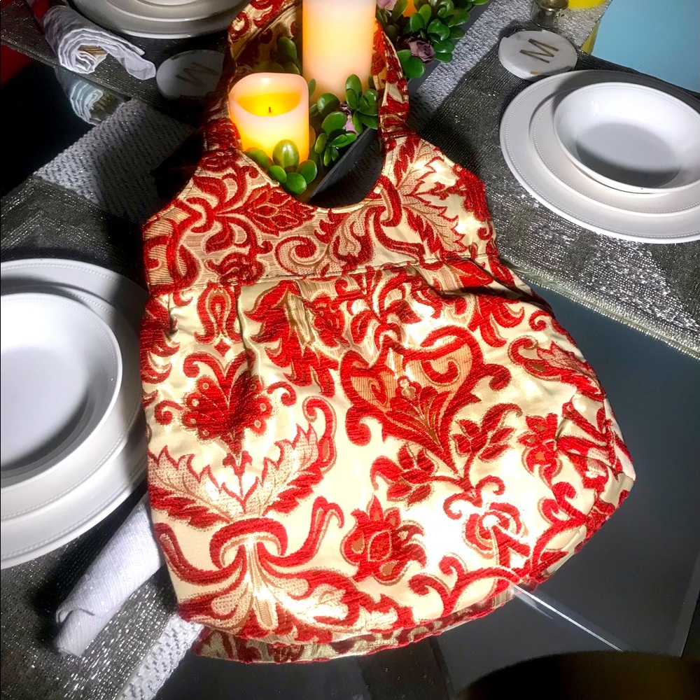 Embroidered bag.